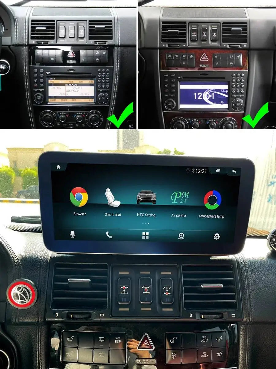 10.25inch Android 13 qled Screen Carplay 128GB GPS For Mercedes Benz G Class G500 G55 W461