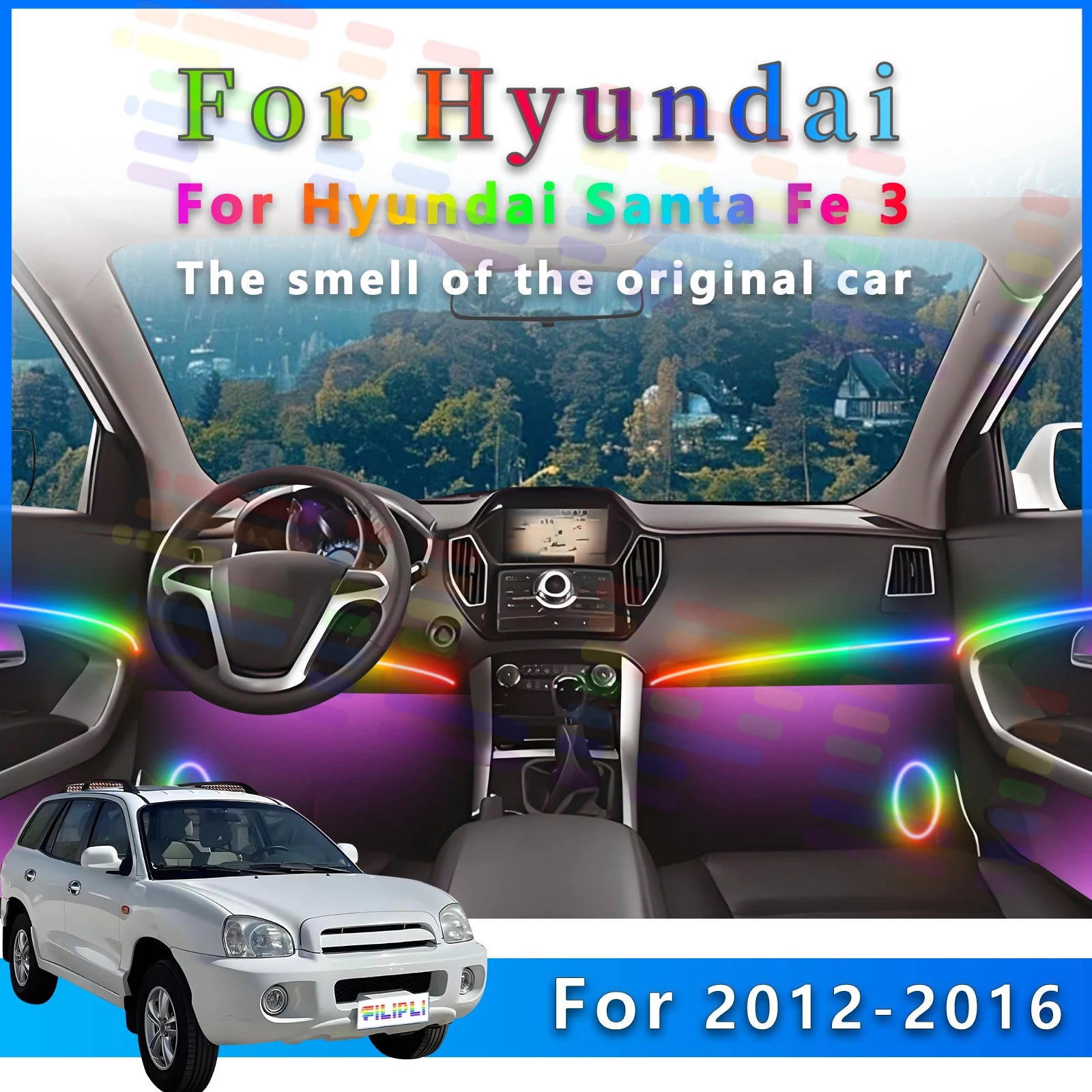 RGB - Ambient Light - for Hyundai 2012-2016 - App Control - Car Interior Lighting | AUTOKITSHOP