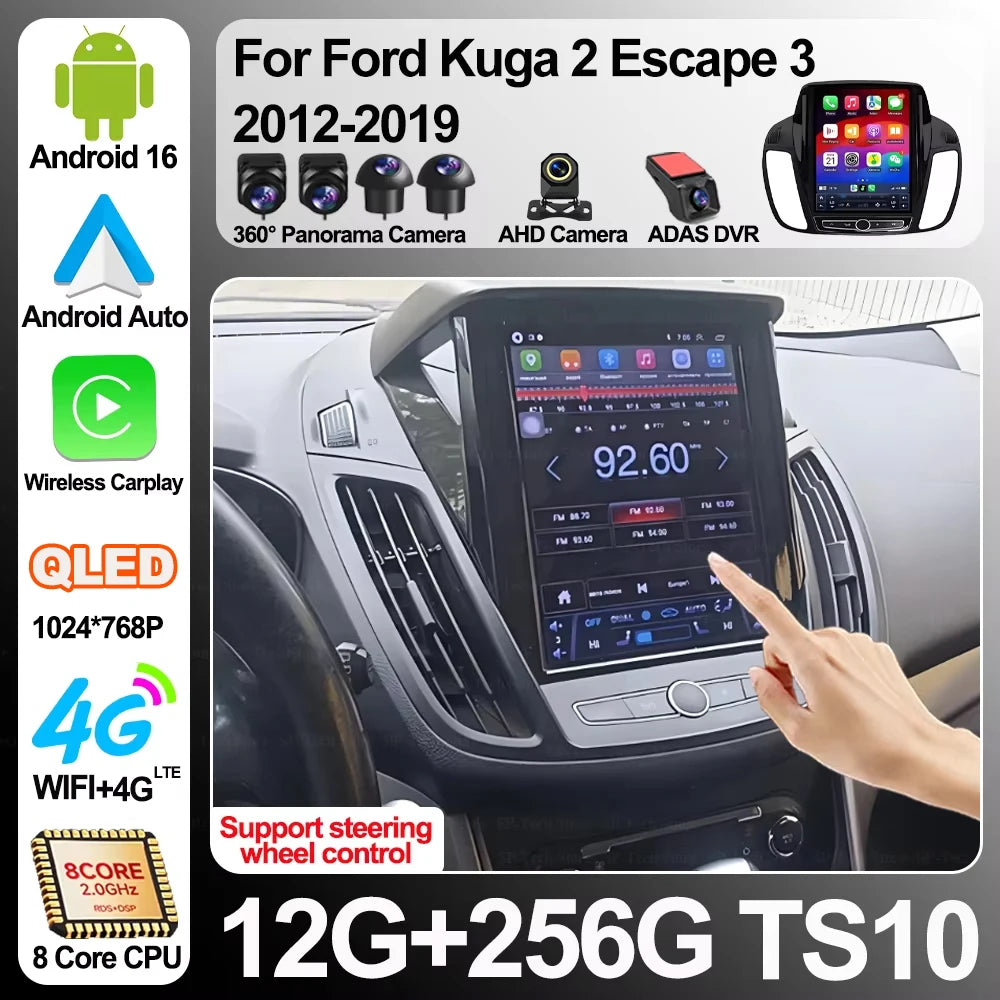 9.7 Inch Android 16 For Ford Kuga 2 Escape 3 2012-2019 Head Unit Navigation Car Gps Auto R | AUTOKITSHOP