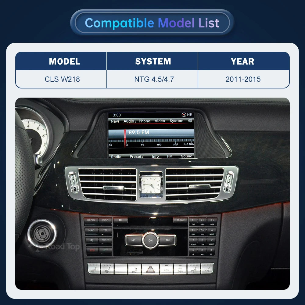 Road Top Wireless CarPlay Android Auto for Mercedes Benz CLS W218 NTG4.5/NTG4.7 2011-2015, | AUTOKITSHOP