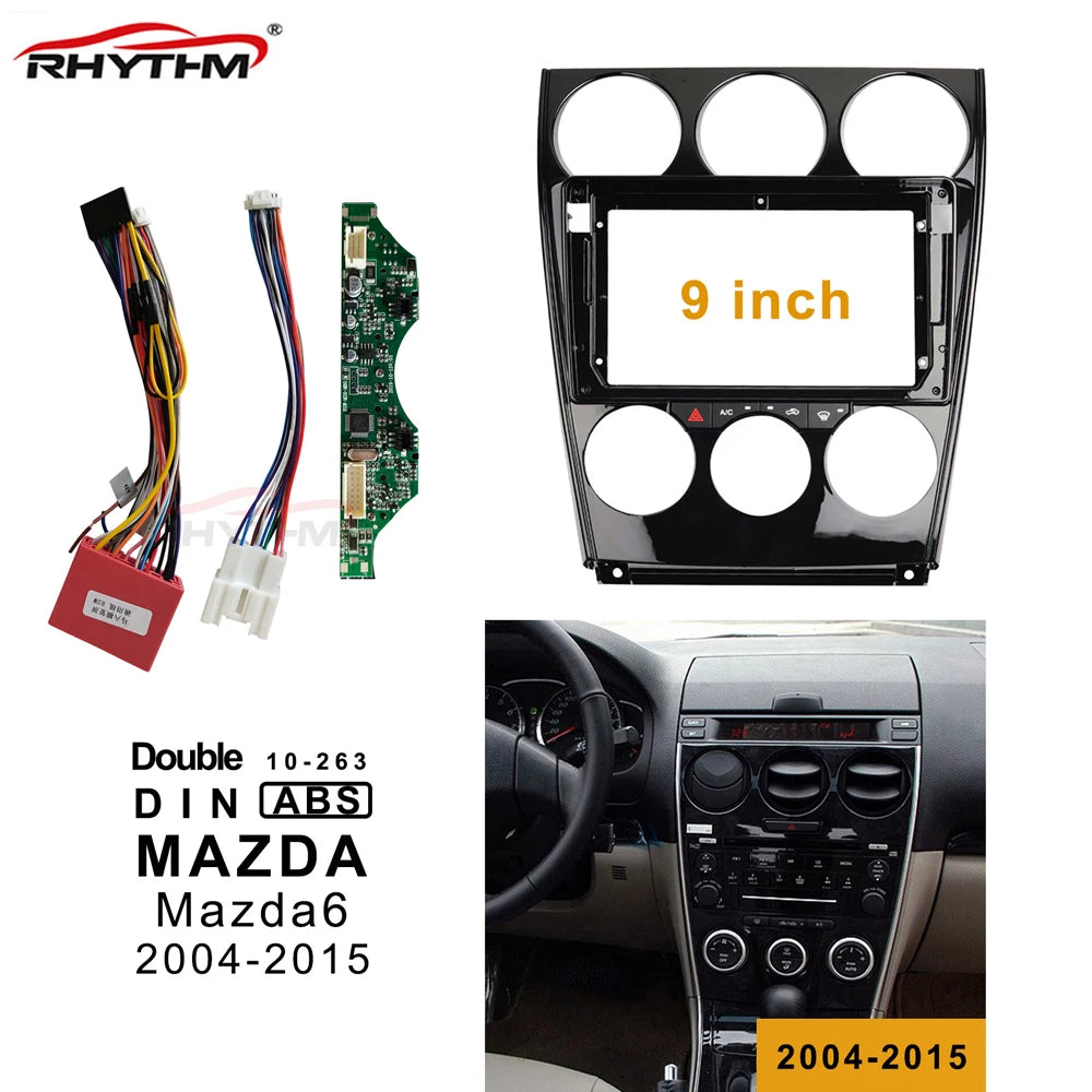 9 Inch 2din Car Fascia Wires Board Control CANBUS Work For Mazda 6 2004-2015 Stereo Panel  | AUTOKITSHOP