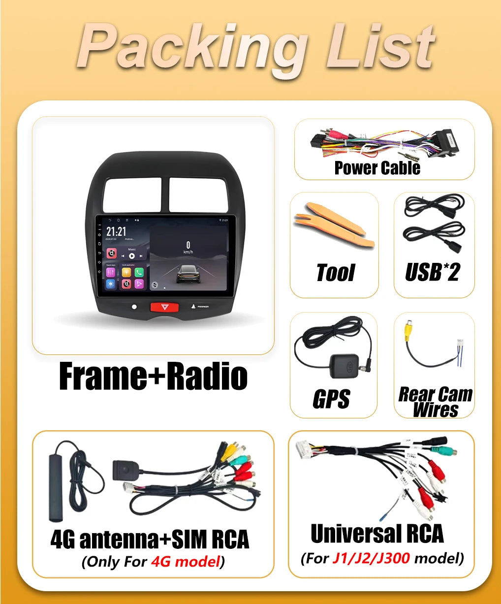 Android 16 Carplay Car Radio For Mitsubishi ASX 1 2010 - 2016 Auto Multimedia Video Player | AUTOKITSHOP
