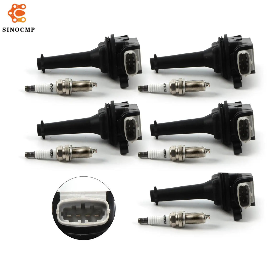 Ignition Coils+5Pcs Iridium Spark Plugs UF517 86778370 NGK6619 6619 For Volvo C70 S40 S60