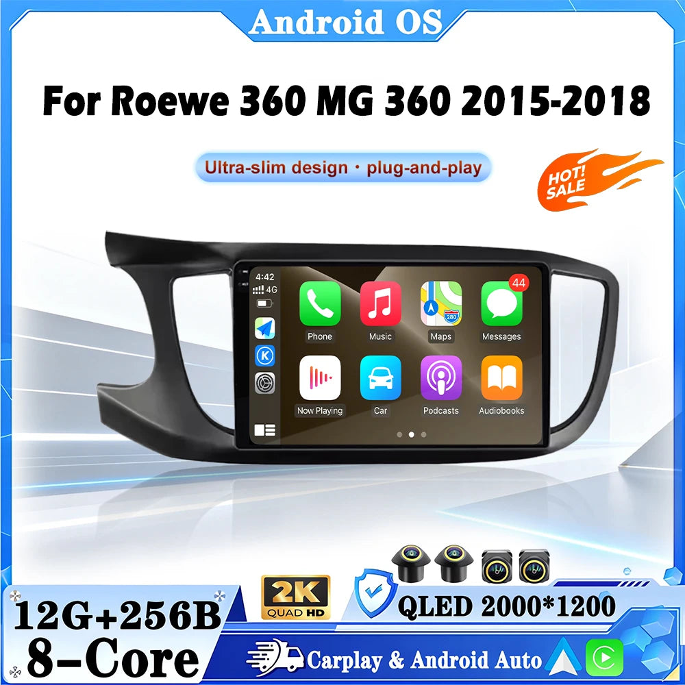 9inch Android 16 Radio For Roewe 360 MG 360 2015-2018 Car Carplay Auto Navigation GPS Mult
