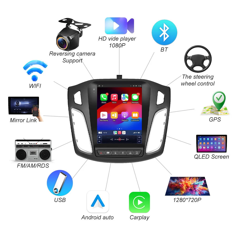 9.7 Inch Android 16 For Ford Focus 3 Mk 3 2011 2012-2019 Multimedia Head Unit Car Player G | AUTOKITSHOP