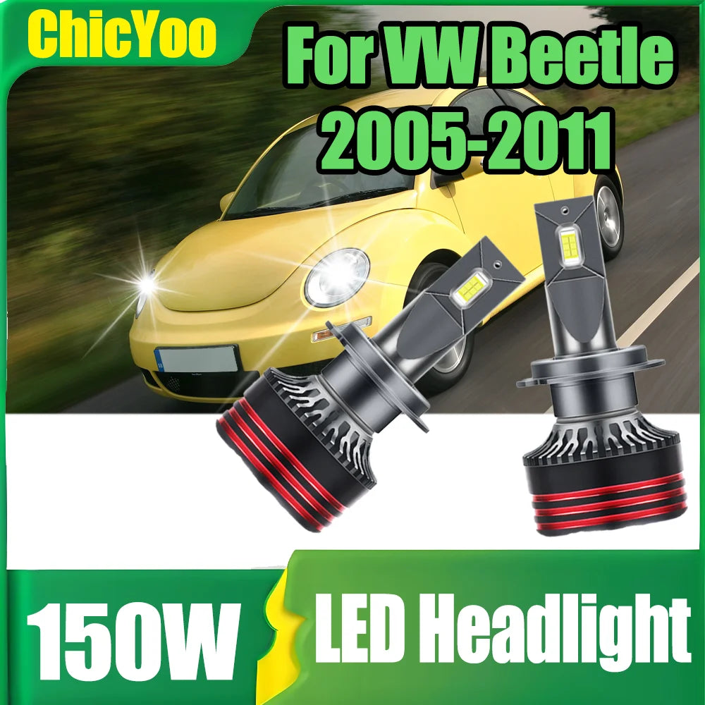 Canbus H7 LED Car Headlights 6000K White 12V 24V 150W 30000LM High Power For VW Beetle 200