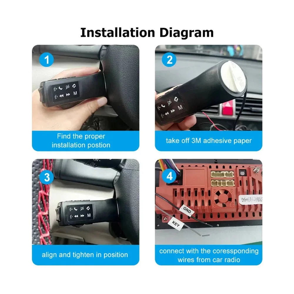 Car Steering Wheel Button Control Universal GPS Navigation Android Radio Wired 8Keys Multi | AUTOKITSHOP