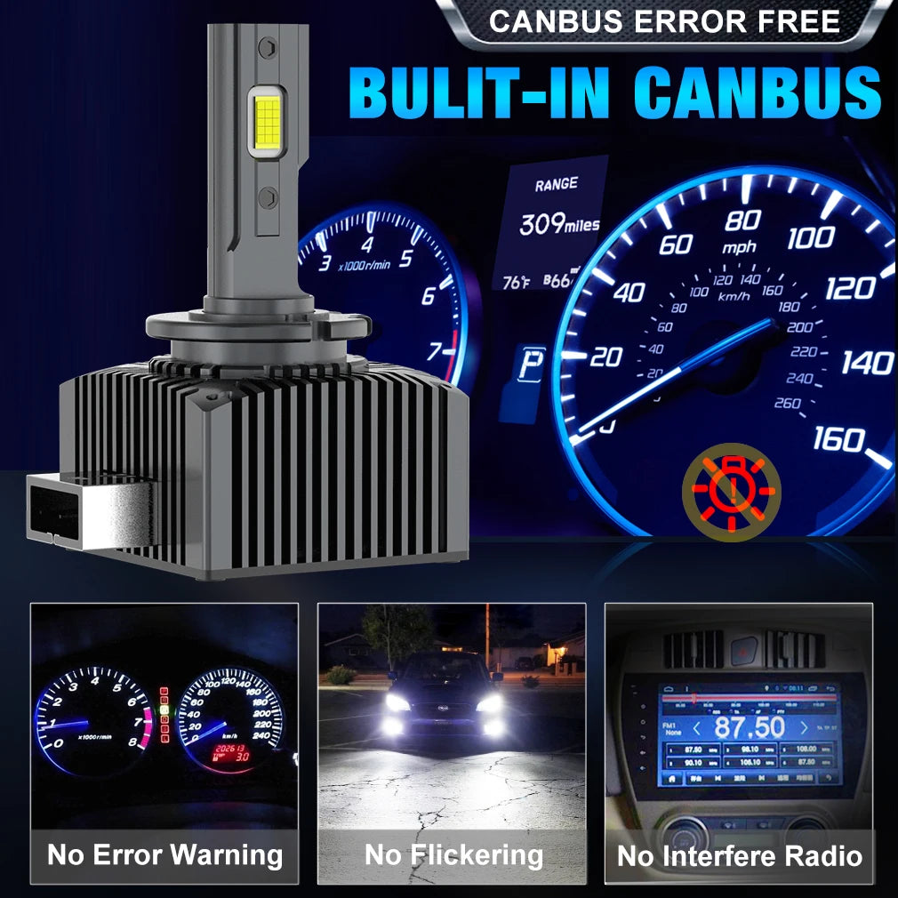 XSTORM D1 D2S D4S LED Headlights Canbus D1R D2R D4R LED Lights Bulbs for Car 60000LM 200W