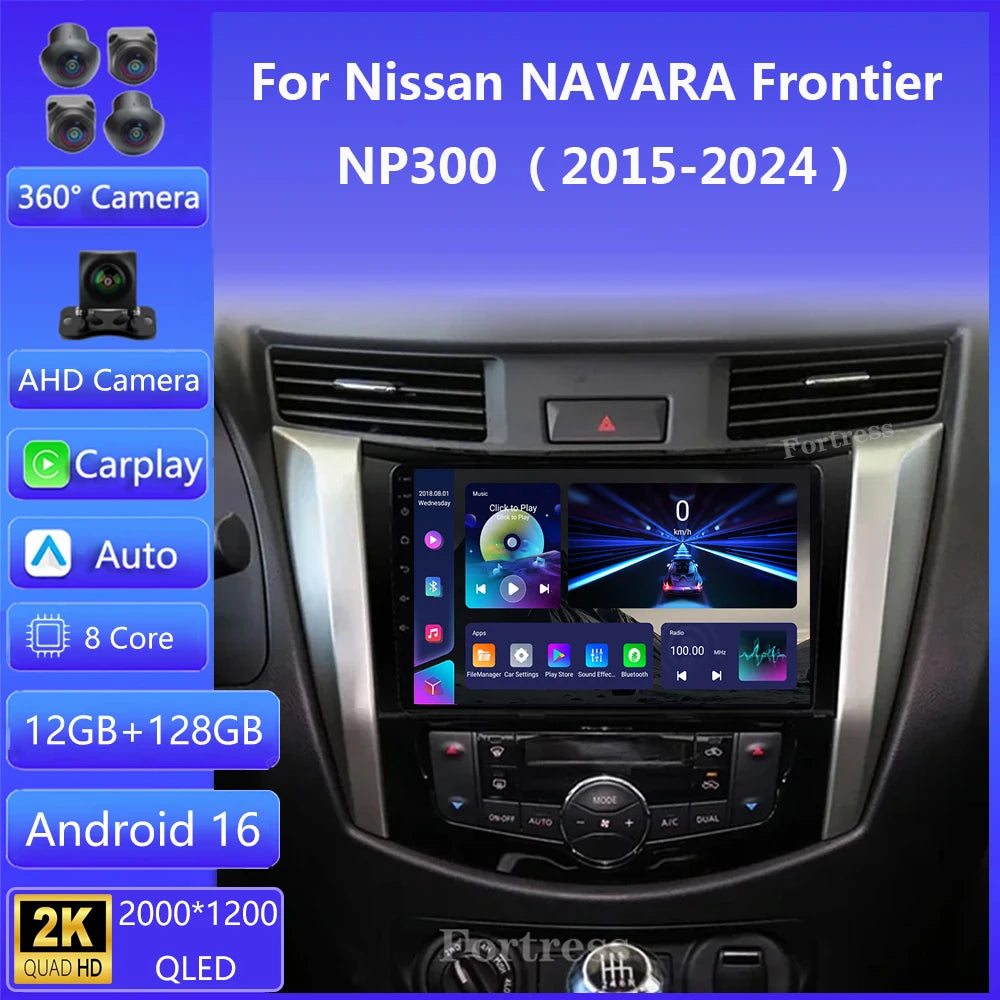 For Nissan NAVARA Frontier NP300 2015 -2024 Android Auto Car Radio Multimedia Video Player