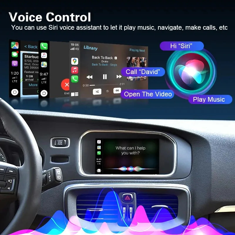 Wireless CarPlay for Volvo V40 2015-2019 with 7" Android Auto Interface Mirror Link AirPla