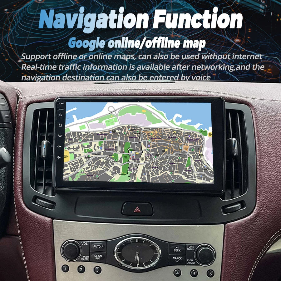 9inch For Infiniti G25 G35 G37 2004-2013 Android Auto CarPlay GPS Navigation Stereo Video