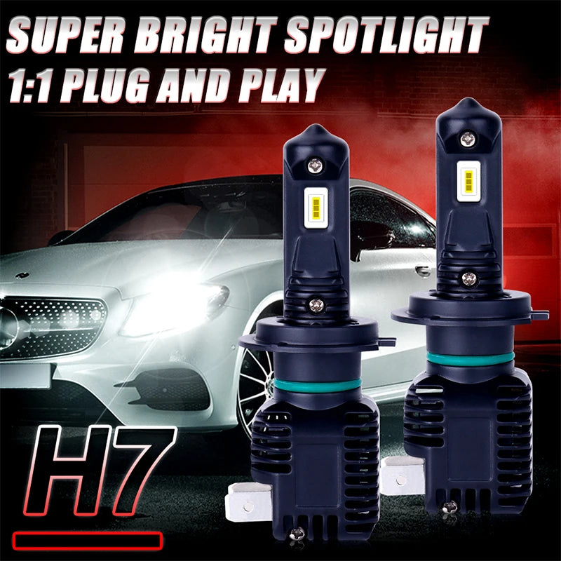 1200W 5570 CSP H7 LED Headlights Mini 1:1 size Plug and play Canbus No Error Auto Lights L