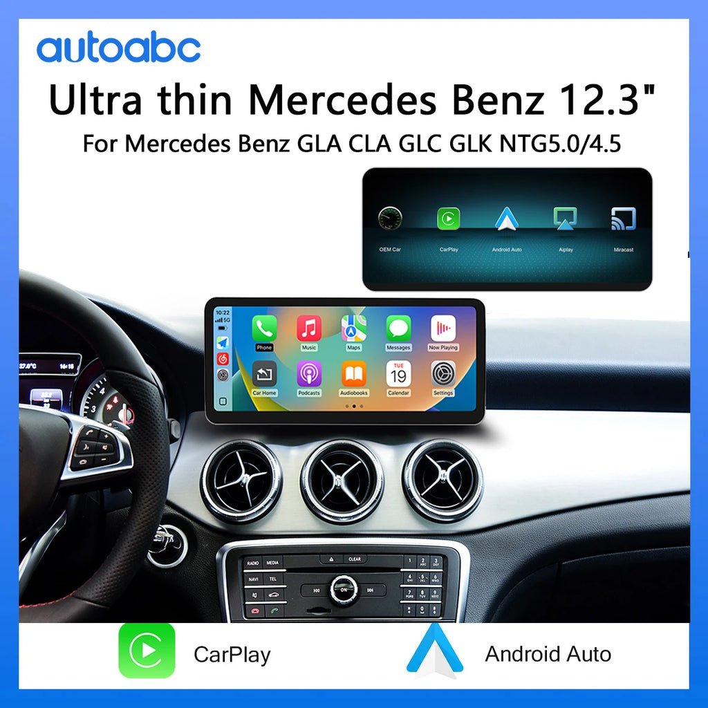 12.3 '2400*900 Wireless CarPlay For Ultra Thin Mercedes Benz GLA CLA GLC GLK W205 W176 C11 | AUTOKITSHOP