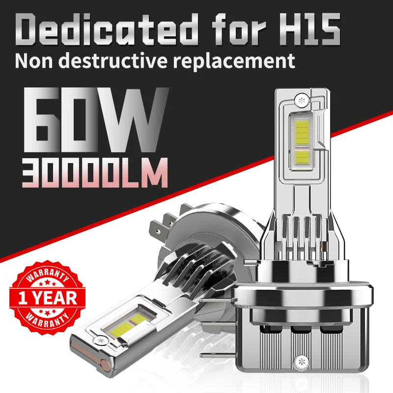 H15 All-Metal Car Headlight Bulb 60w High Beam Day Driving Running Light Car Light Auto La