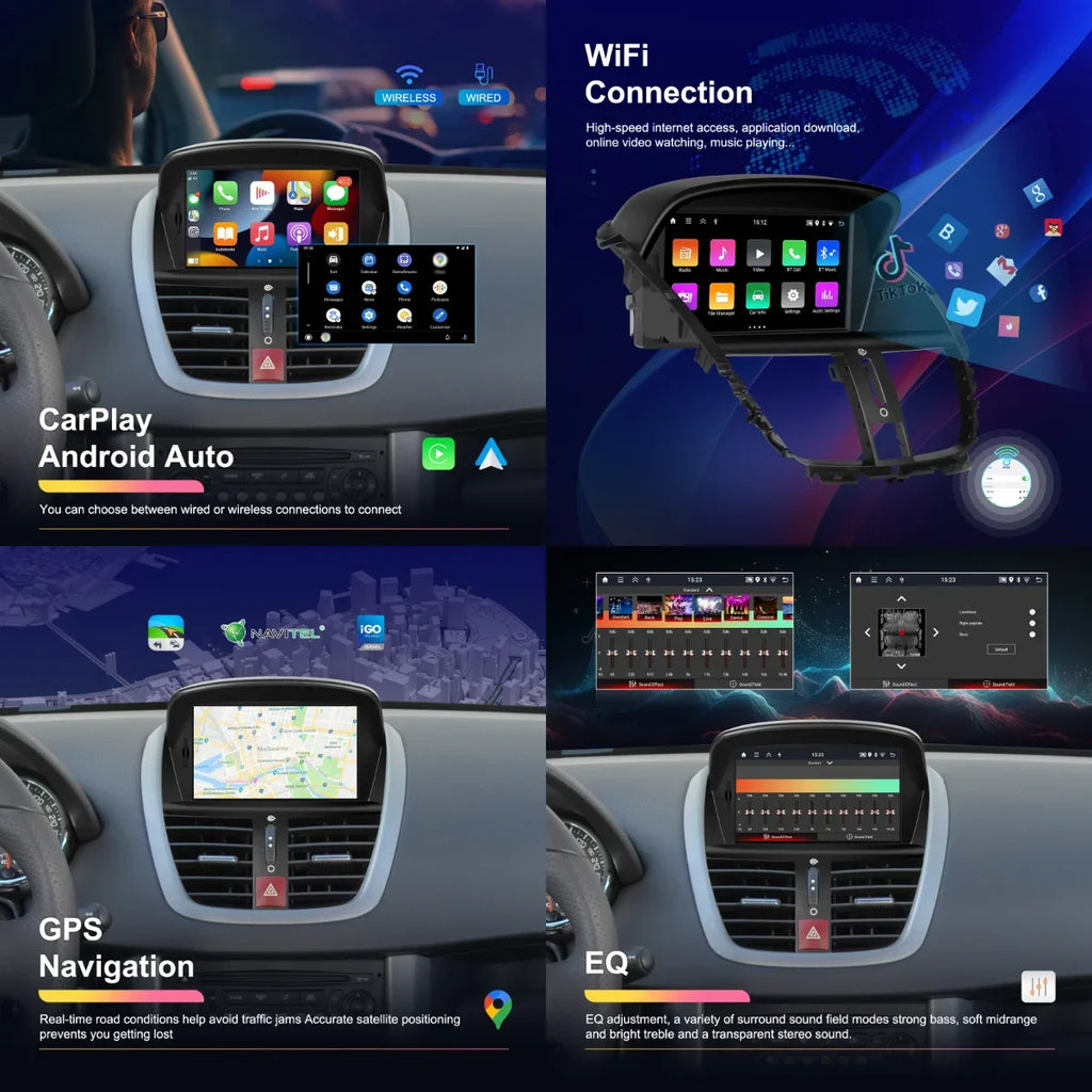 Android 16 7 " Car Radio For Peugeot 207 207CC 2006 - 2015 wireless CarPlay Auto intellige