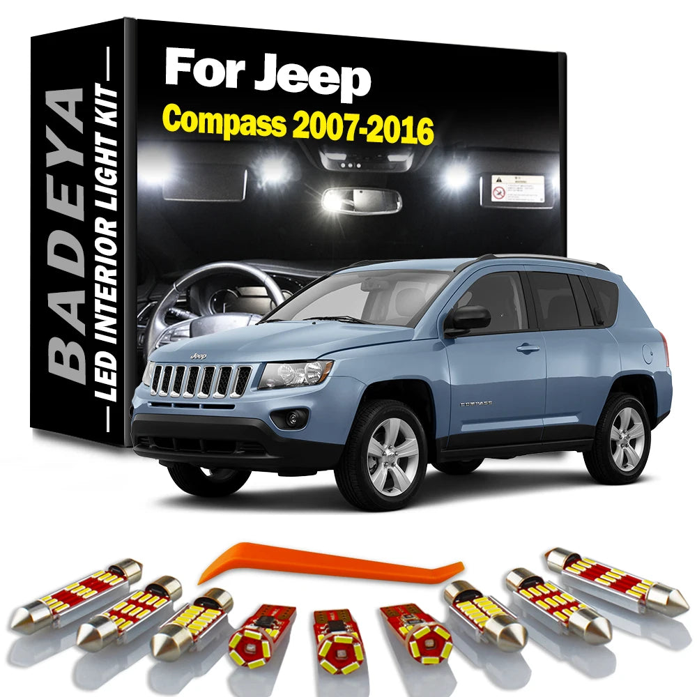 9-Piece LED Interior Light Kit for Jeep 2007-2010 - Canbus Error-Free Interior Bulbs