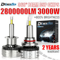 2800000LM 4 Sides H7 H4 Led CSP Car Headlights Bulbs Canbus 3000W Turbo H1 H8 H9 H11 9005