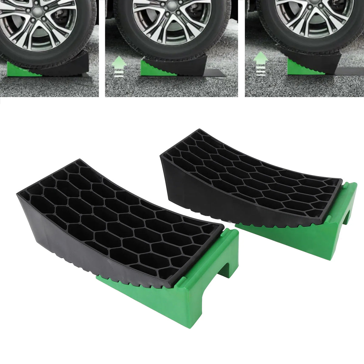 6Pcs Curved Leveling Block 35000lb Load Capacity Portable RV Curved Leveler with Anti Slip Pads  - Automotive LED Light