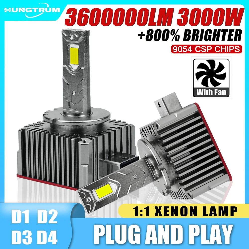 D1S D3S LED CANBUS 3600000LM Super Bright Car Lights 6000K 1:1 Xenon D2S D4S D1R D3R D2R D