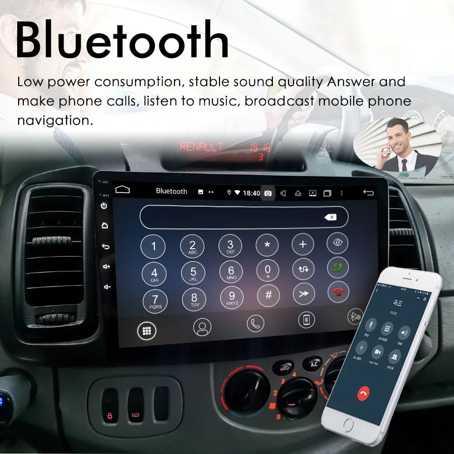 Car Multimedia Video Player For Opel Vivaro Renault Trafic 128GB ROM Android 12 Radio 2Din