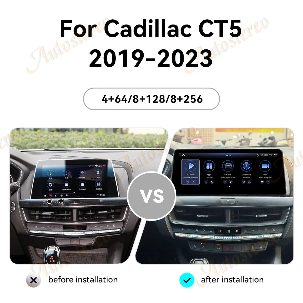 Qualcomm Carplay Android 13 For Cadillac CT5 2019-2023 Car GPS Navigation Auto Headunit Mu