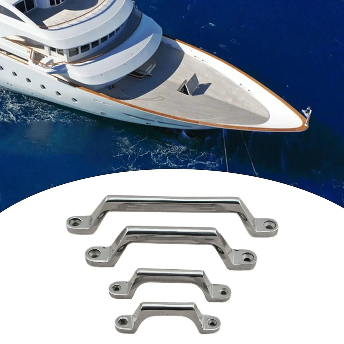 Boat Grab Handle Deck Hardware Easy Installation Door Handle Boat Handrail for Bathroom Yacht Mo - Automotive LED Light