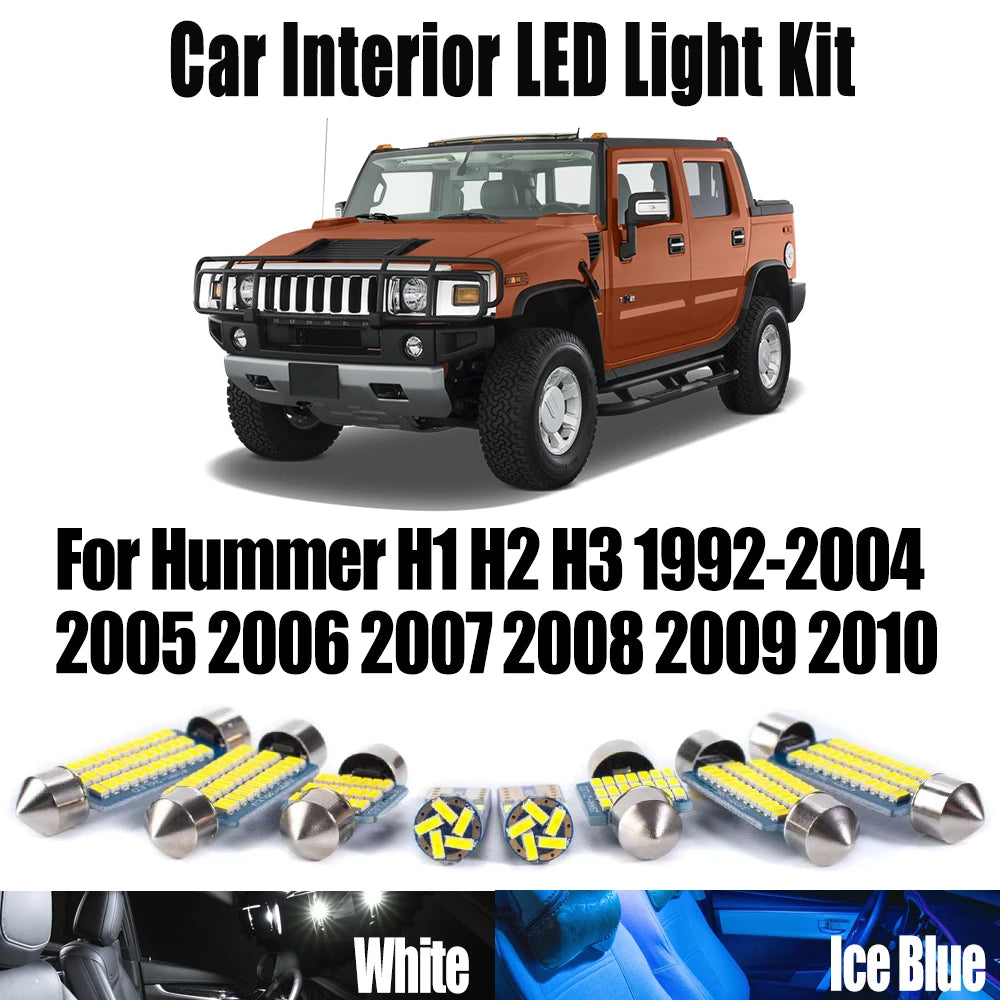 LED Interior Light Kit for Hummer H1 H2 H3 1992- 2005 - Canbus Dome Map Door Trunk Bulbs | AUTOKITSHOP