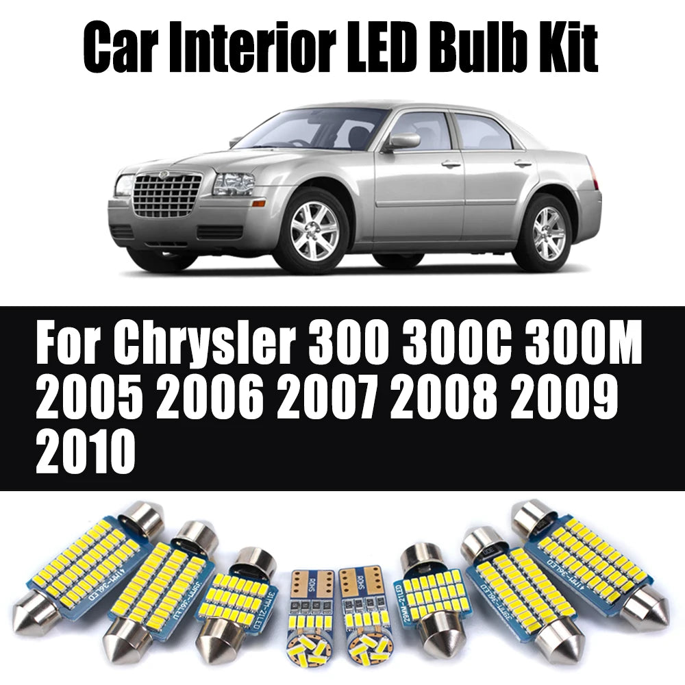 17-Piece LED Interior Light Kit for Chrysler 300 300C 300M - Canbus Error-Free Bulbs | AUTOKITSHOP