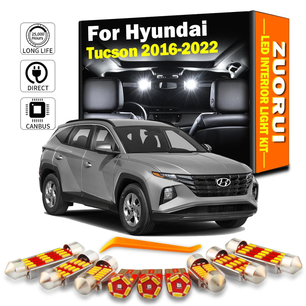 13-Piece LED Interior Light Kit for Hyundai Tucson - Canbus Error-Free Bulbs | AUTOKITSHOP