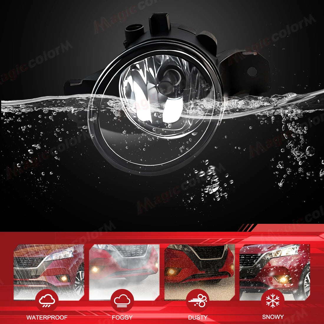 Fog Lamps For Nissan March 2021 2022 Car Front Bumper Daylights DRL Halogen Foglights with | AUTOKITSHOP