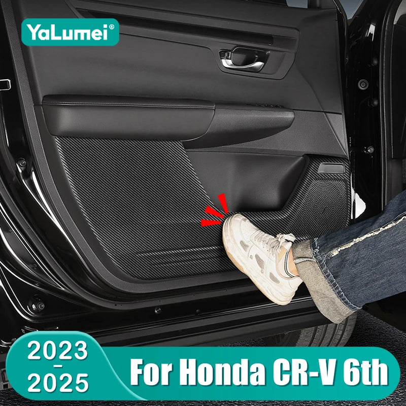For Honda CRV 2023 2024 2025 CR-V 6th Gen Hybrid Car Door Anti-kick Protection Cover PU Leather  - Automotive LED Light
