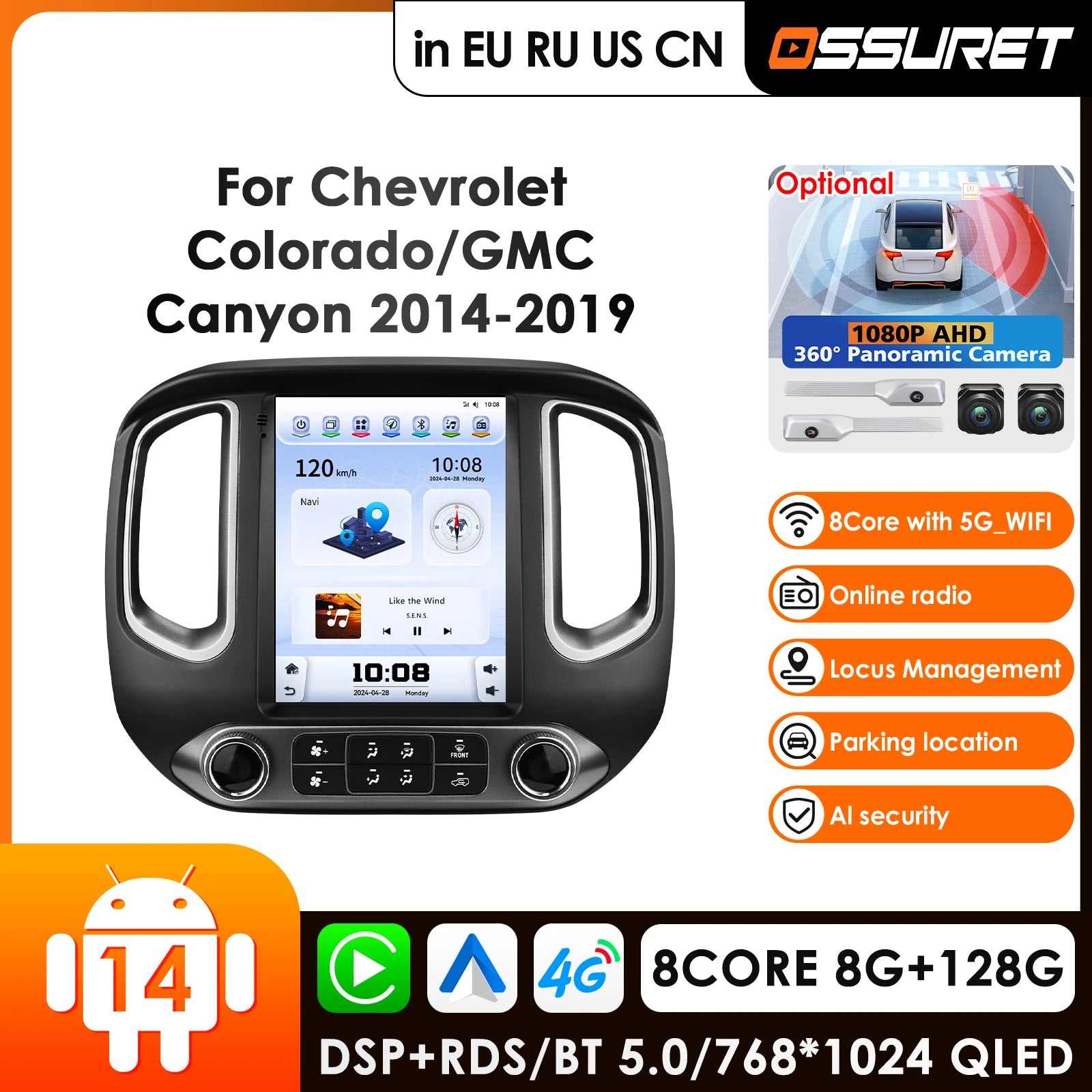 12.3" Car Radio GPS for Chevrolet Colorado 2014-2019 GMC Canyon Android 4G-LTE Carplay Multimedia Player Stereo RDS - 8