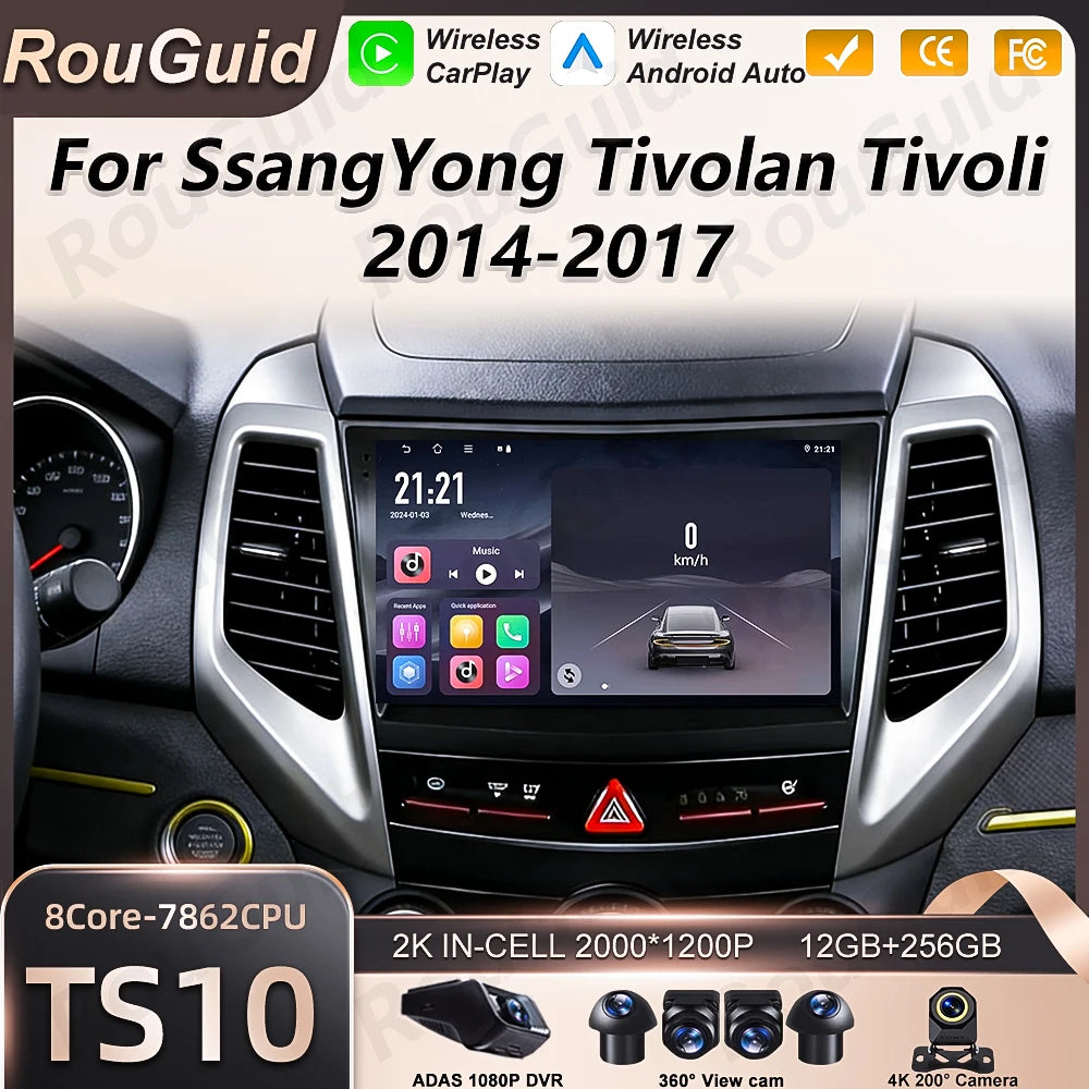 Android Auto Stereo For SsangYong Tivolan Tivoli 2014 2015 2016 2017 Car Radio Multimedia  | AUTOKITSHOP