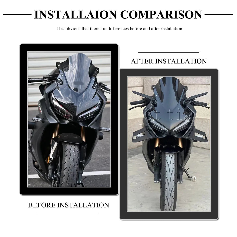 Motorcycle Aerodynamic GP Wings Fairing For CBR650R CBR 650R CBR650R CBR 650 R 2019-2023 Black S - Automotive LED Light