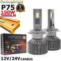 P75 150W 30000LM LED Headlight 6000K 12V H1 H7 H11 HB3 9005 9006 Para Auto High Power Car
