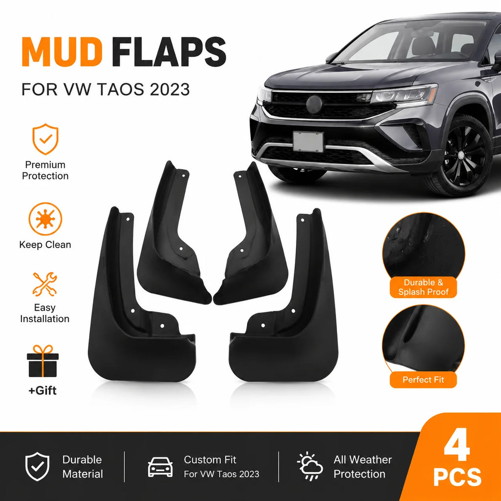 For Car Volkswagen VW Taos Tharu 2023 Mudguard Front Rear Mudflaps Set Fender Splash Guard | AUTOKITSHOP