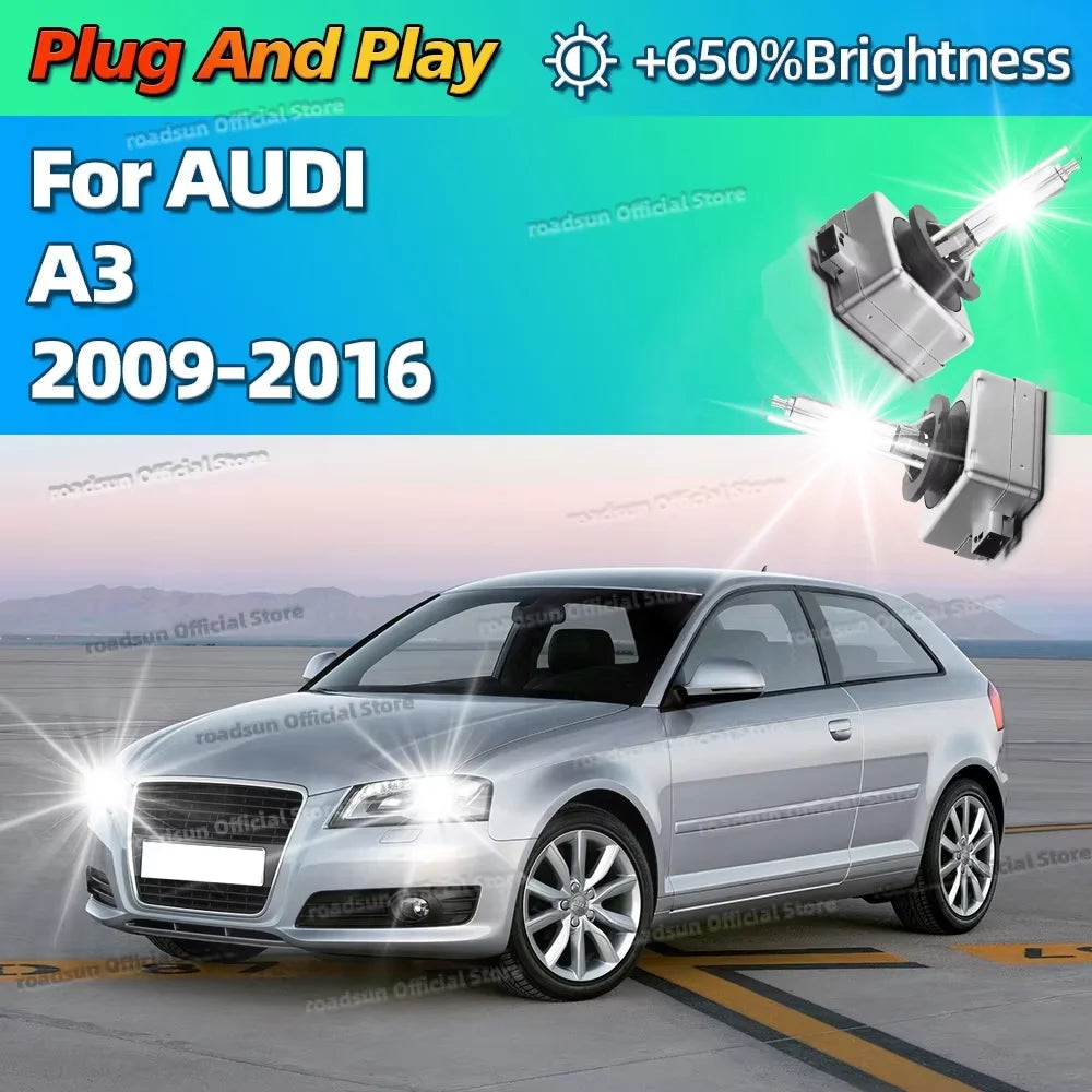 12V 35W HID Bulb Xenon Headlight 6000K Lamp For AUDI A3 2009 2010 2011 2012 2013 2014 2015