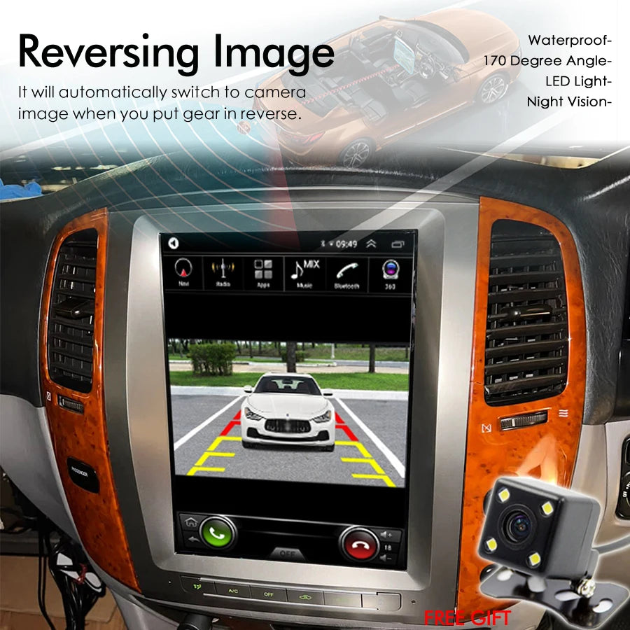 Android Screen Navigation For Toyota Land Cruiser 100 LC100 For Lexus LX470 GPS Car Radio