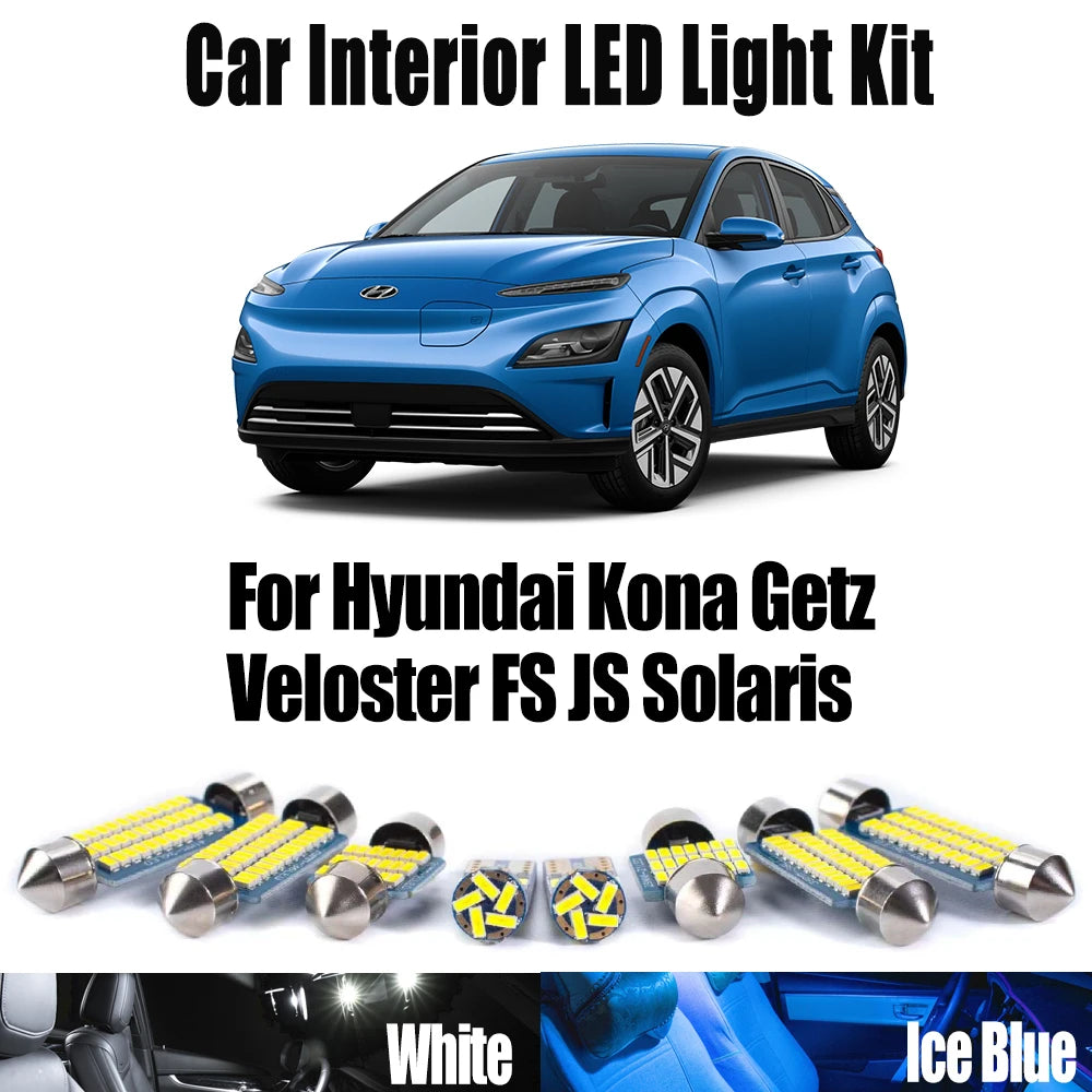 LED Interior Light Kit for Hyundai Kona Getz Veloster FS JS Solaris Car Accessories - Canbus Error-Free Bulbs | AUTOK...
