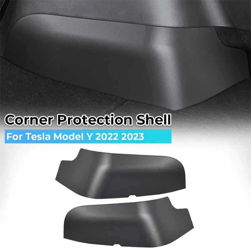 Car Rear Trunk Side Guards For Tesla Model Y 2022 2023 TPE Cover Fluff Surface Corner Protection - Automotive LED Light