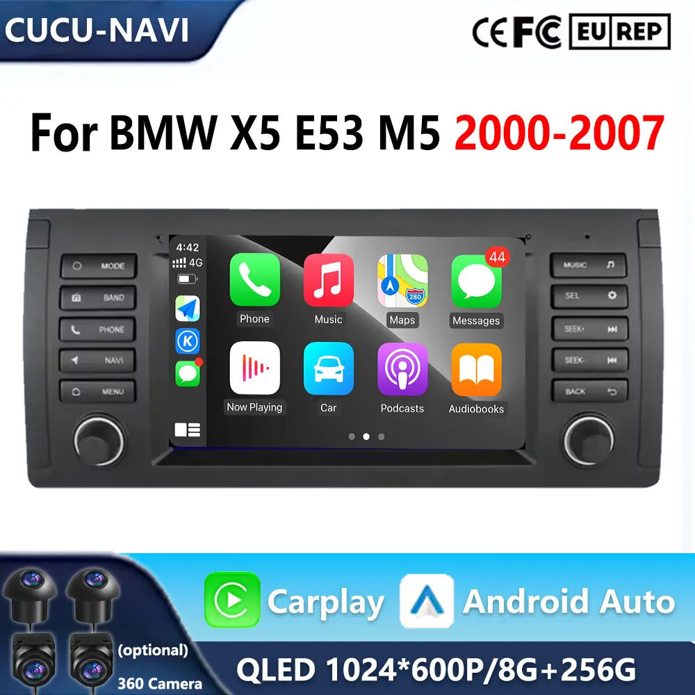 7Inch Car Radio For BMW X5 E53 1996-2004 Carplay Video Player GPS Navigation Autoradio Mul | AUTOKITSHOP