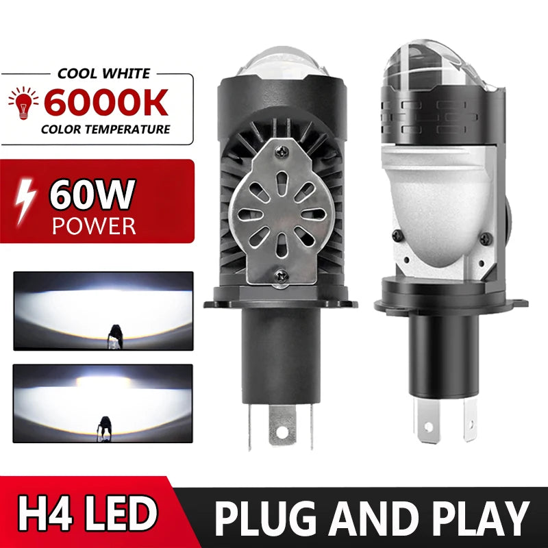H4 LED Projector Lens Car Headlight Bulbs CANBUS Turbo Auto Bulb High Low Light Fog lamp b