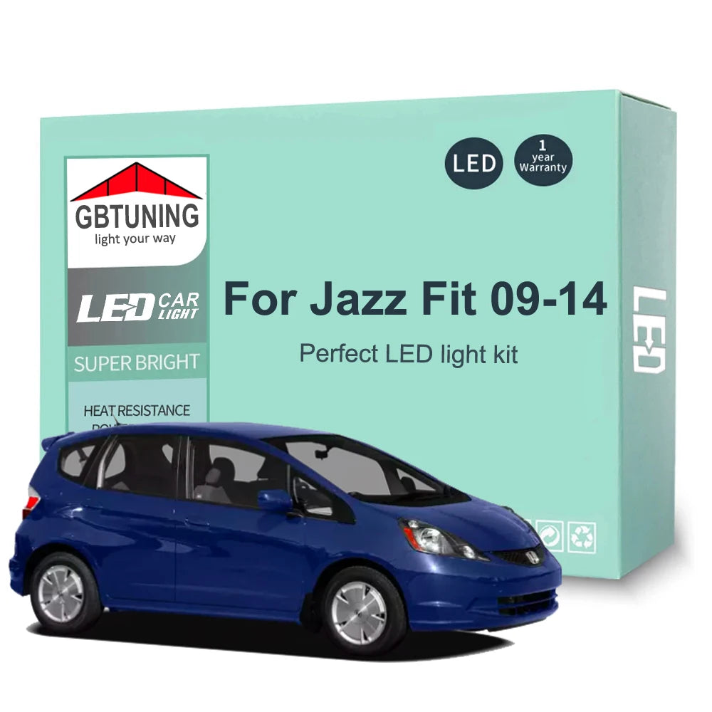 9-Piece LED Interior Light Kit for Honda Jazz Fit MK2 2 II - Canbus Error-Free Bulbs | AUTOKITSHOP