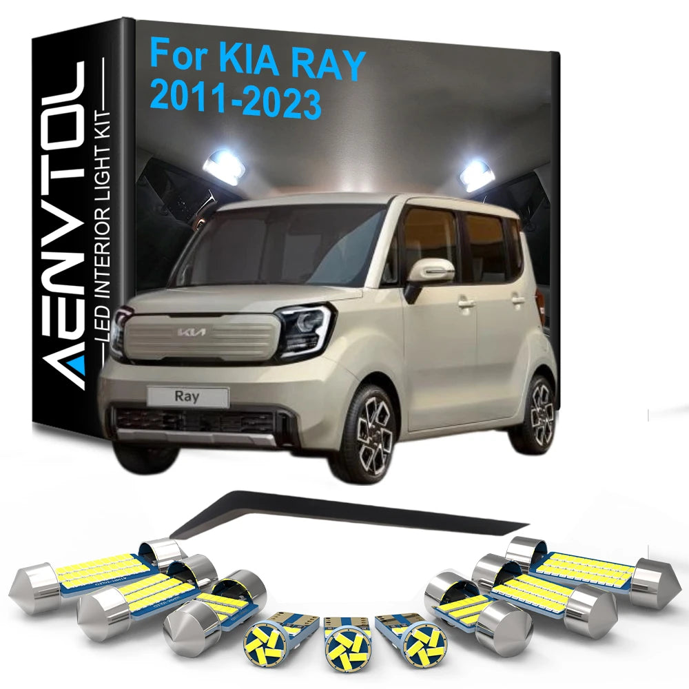 10-Piece LED Interior Light Kit for Kia Ray 2011-2023 - Canbus Dome Map Door Trunk Bulbs | AUTOKITSHOP