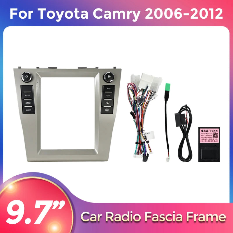 9.7" For Tesla Style Android Car Radio Fascia Adapter For Toyota Camry 2006-2012 Headunit