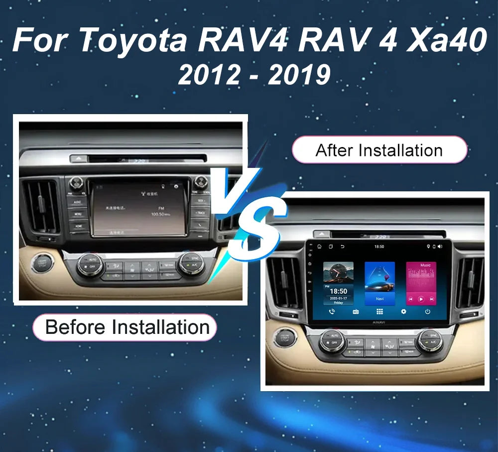 Android 16 For Toyota RAV4 RAV 4 Xa40 2012-2019 Car Carplay Android Auto GPS Navigation Ra