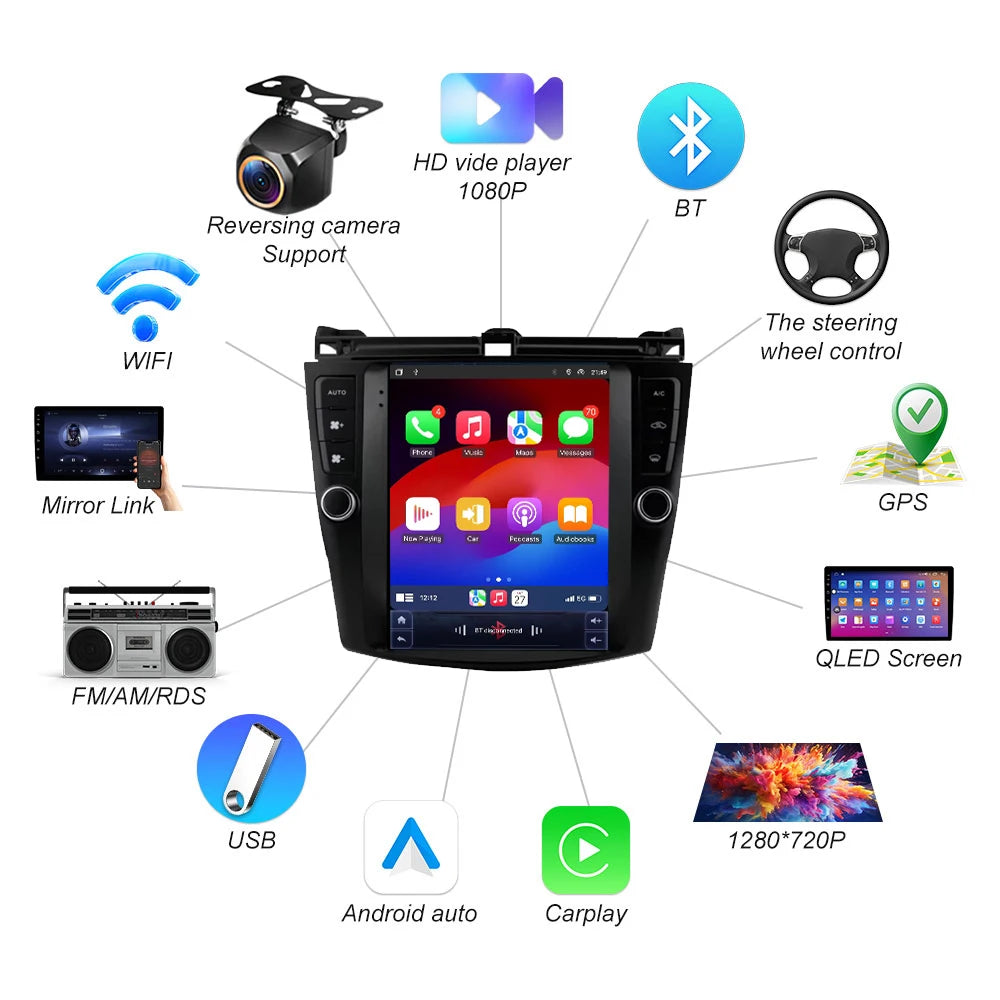 9.7 Inch For Honda Accord 7 2003 2004 2005 2006 2007 2008 Car Radio Android 16 Multimedia  | AUTOKITSHOP