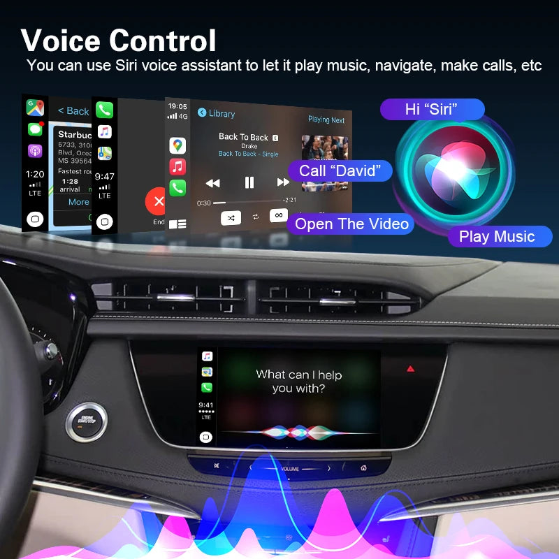 Wireless CarPlay Decoder For Cadillac XT5 2016-2019 8'' HMI 2.0 Android Auto Mirror Link A