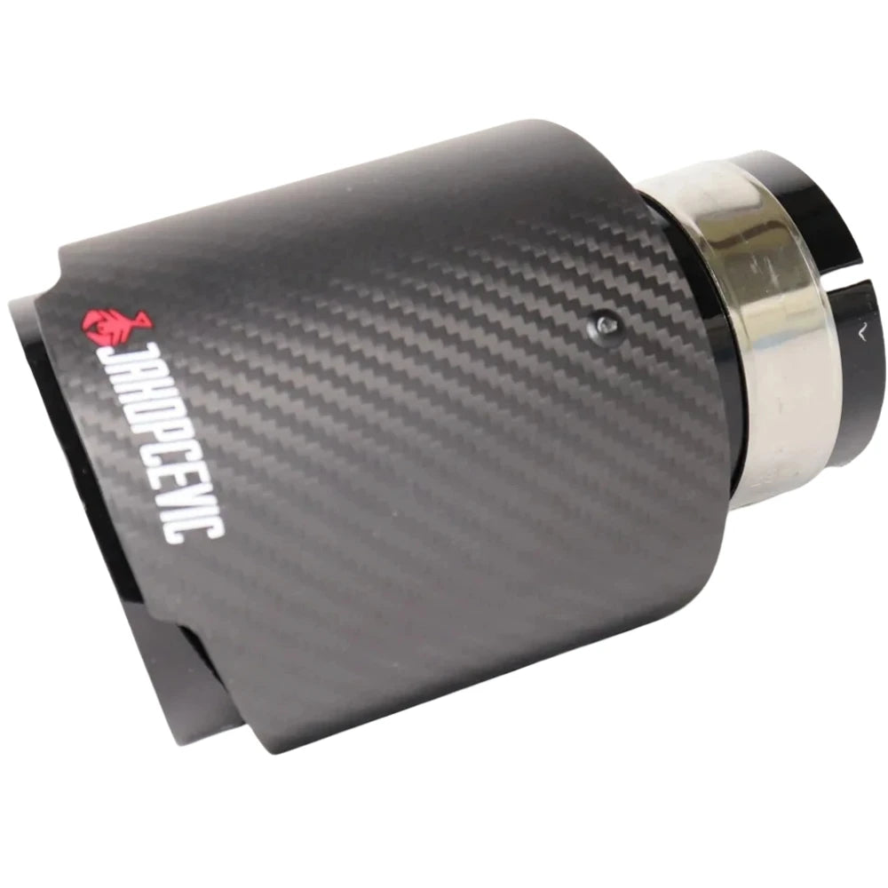 1 Piece Car Matte Carbon Fiber Muffler Tip Universal Exhaust System Pipe Mufflers Nozzle Tip Str - Automotive LED Light