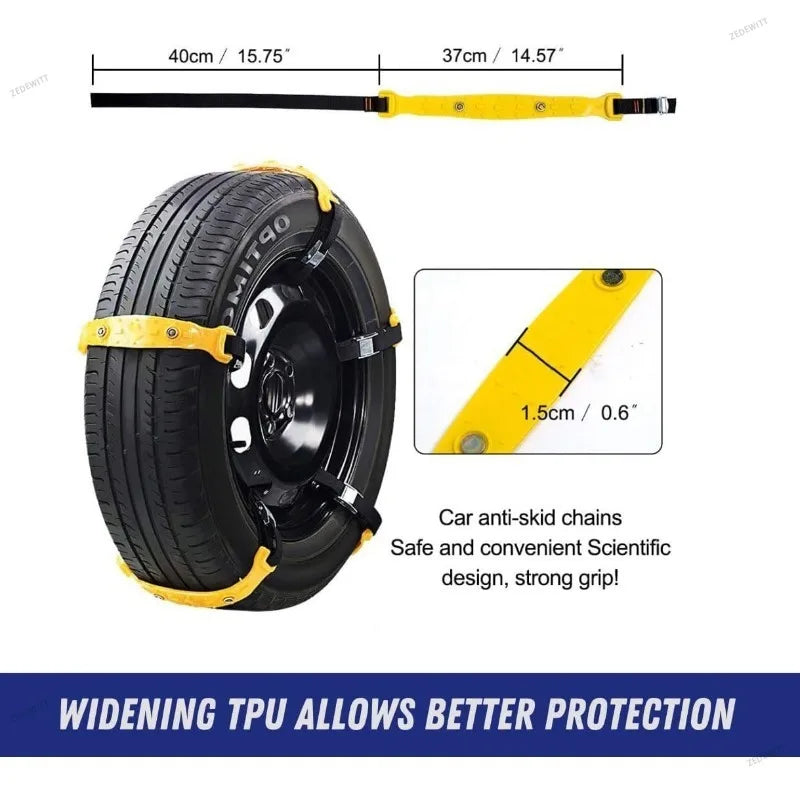 Off Road Winter Anti Slip Tire Chains 10PCS Snow Wheel Bands Anti Skid Safety Gear Fit Motorcycl - Automotive LED Light